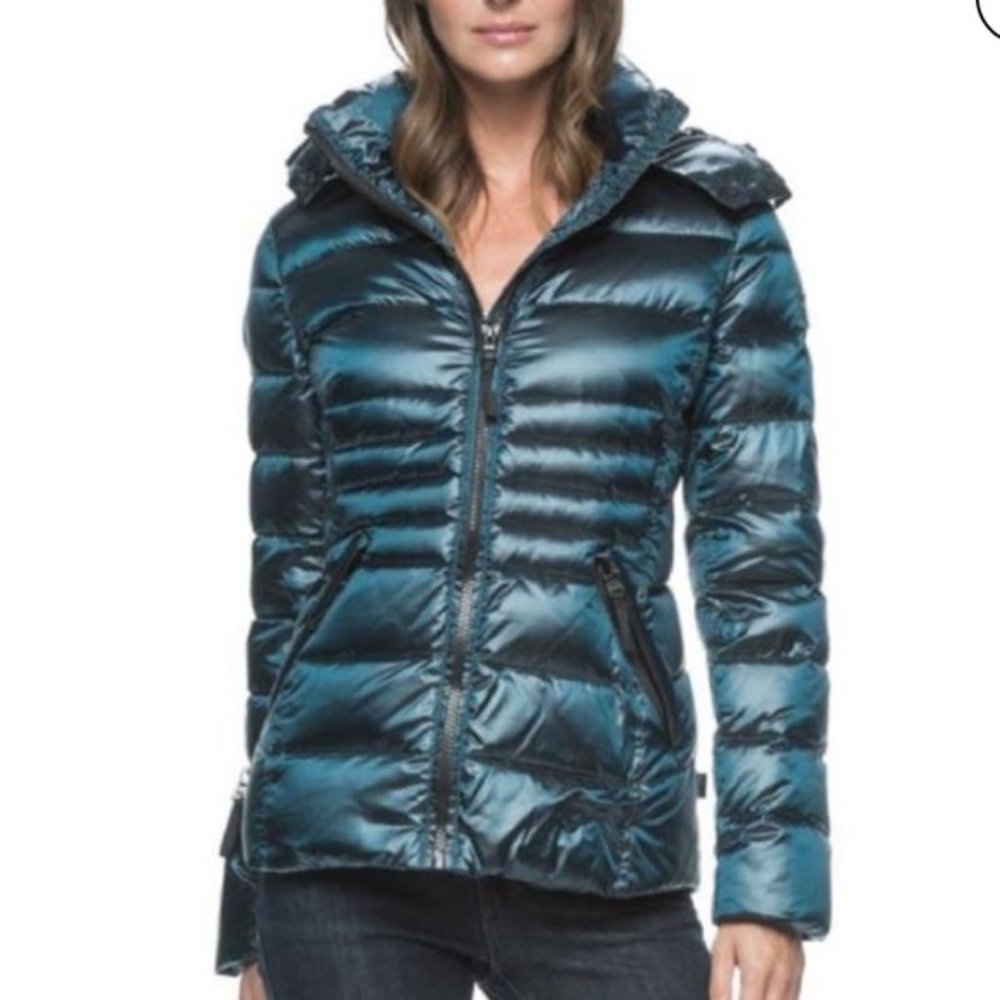 Andrew Marc Premium Down Puffer Jacket with Detachable Hood Size XS